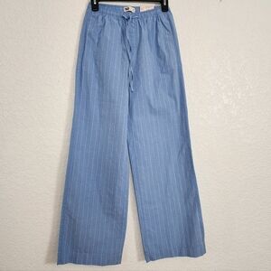 NWT SO Blue and White Striped Wide Leg Pull On Pants Size XS